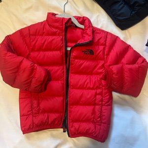 Boys XS- Red, The North Face 550 puffer jacket